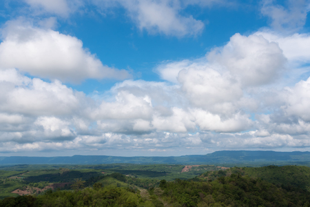 Blue sky with clouds at countryside in Thailandの写真素材