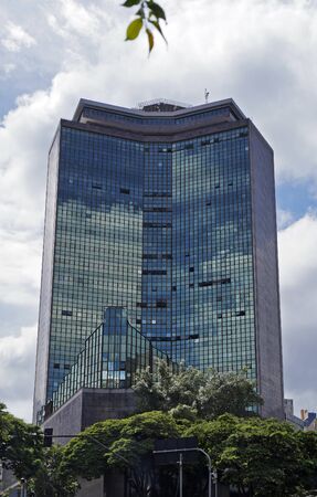 Commercial building facade in downtown of Belo Horizonte, Brazil