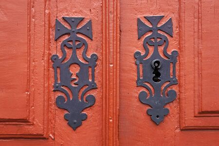 Ancient door details, Sao Joao del Rei, Brazilの写真素材