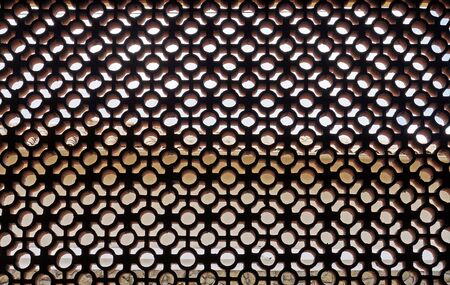 Air bricks wall pattern on municipal market, Sao Joao del Rei, Brazilの写真素材