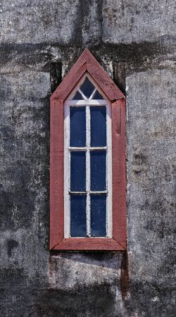 Church window in historical city of Serro, Minas Gerais, Brazilの写真素材