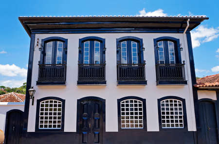 Colonial facade at historical city of Serro, Minas Gerais, Brazilのeditorial素材