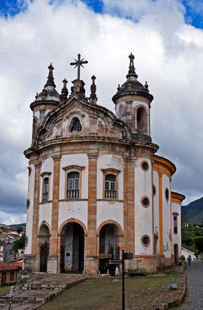 Baroque church at historic center of Ouro Preto, Brazilのeditorial素材