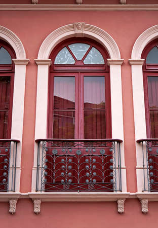 Ancient balcony on facade in Ouro Preto, Brazil