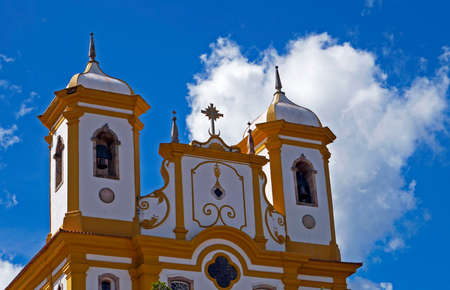 Baroque church in historical city of Ouro Preto, Brazilの写真素材