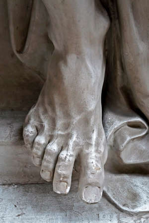 Rio de Janeiro, Brazil - July 22, 2017: Foot of a male statue at Rio Museum of Fine Arts.のeditorial素材
