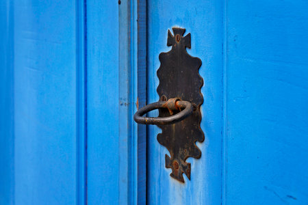 Ancient baroque door detail, Tiradentes, Minas Gerais, Brazilの写真素材