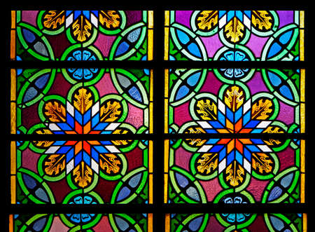 Rio de Janeiro, Brazil - July 12, 2017: Detail of stained glass in Presbyterian Cathedral of Rio de...