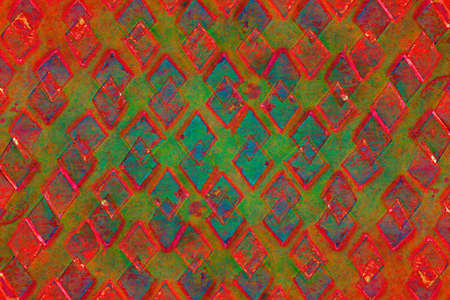 Red and Green Abstract Diamonds Background