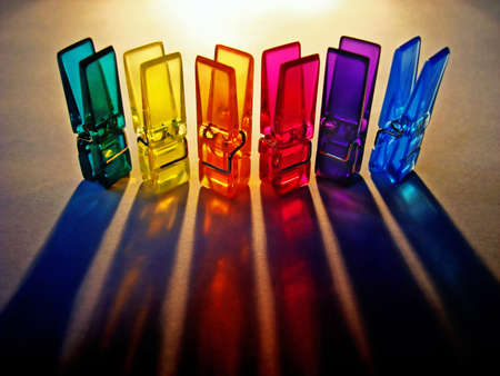 Acrylic color clothes pegsの写真素材