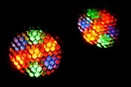 Floodlights with colored lights