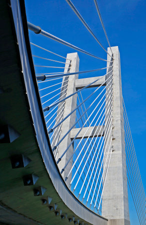 Cable-stayed bridge detail, Rio de Janeiroの写真素材