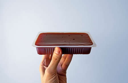 Traditional Brazilian Guava Smudge on handの写真素材