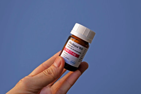 Rio de Janeiro, Brazil - March 18, 2021: Parkinson's disease medicine (Prolopa - Levodopa + Benserazide Hydrochloride)のeditorial素材