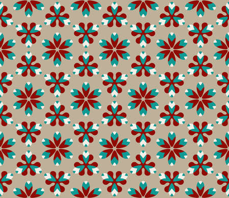 Seamless pattern with Folk Motifs in 4 colorsの写真素材