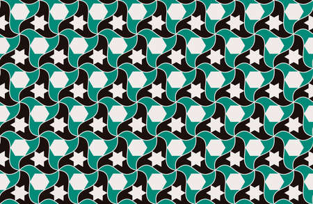 Seamless pattern with Arabic motifs in 3 colors