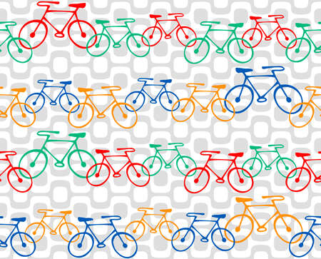 Seamless pattern with Bicycles on Ipanema boardwalkの写真素材
