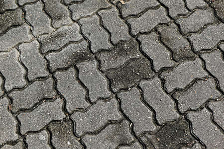 Patterned paving blocks, cement brick floorの写真素材