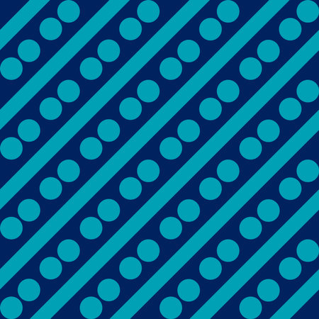Seamless pattern with dots and diagonal stripes in 2 colors