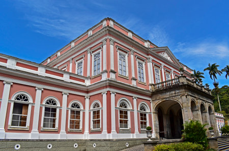 PETROPOLIS, RIO DE JANEIRO, BRAZIL - October 28, 2022: Facade of the Imperial Museumのeditorial素材