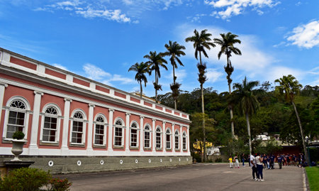 PETROPOLIS, RIO DE JANEIRO, BRAZIL - October 28, 2022: Facade of the Imperial Museumのeditorial素材