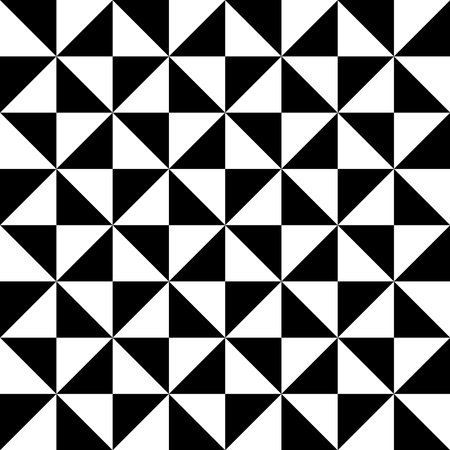 Seamless pattern with geometric motifs in black and white