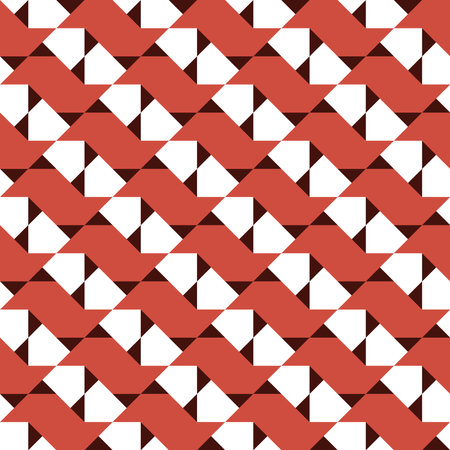 Seamless pattern with geometric motifs in three colors