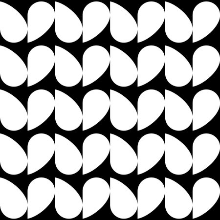 Seamless pattern with geometric motifs in black and white