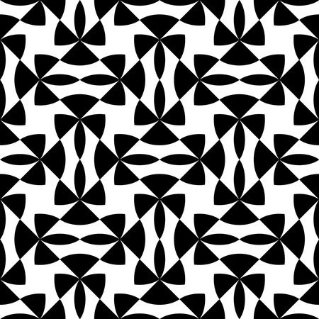 Seamless pattern with geometric motifs in black and whiteの写真素材