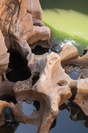 Bourke Luck Potholes, Rock formation, Blyde River Canyon, South Africa, Africaの写真素材