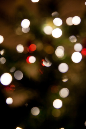 Bokeh Background with Christmas Feeling, Red and Greenの写真素材