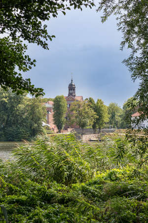 View of the Castle Eutin through Hedges and Trees, Germany, Europeのeditorial素材