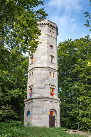 Tower with Colorful Windows on Bungsberg, Schleswig-Holstein, Germany, Europeの写真素材