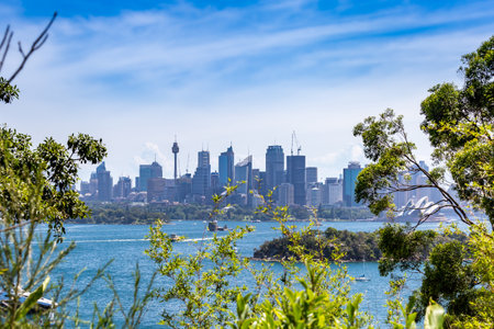 Sydney, Australia â December 28, 2021: Skyline of Sydney with Sydney Opera House seen from Toronga.のeditorial素材
