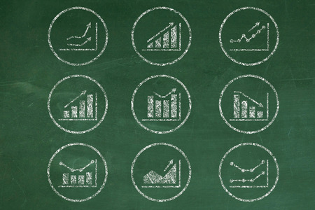 graph on greenboardの写真素材
