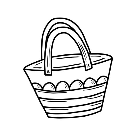 Hand drawn beach or tote bag doodle vector isolated on white backgroundのイラスト素材