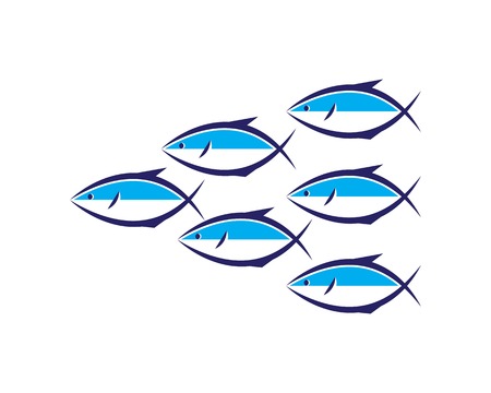 Fish logo template. Creative vector symbol of fishing club or online