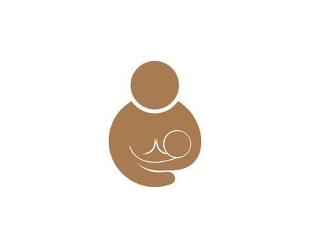 breastfeeding position illustration template of healty lifeのイラスト素材