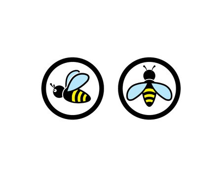honey Bee Logo Template vector icon illustration designのイラスト素材