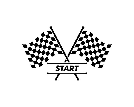 racing flag icon of automotif illustration vector templateのイラスト素材