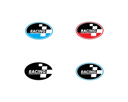 racing flag icon of automotif illustration vector templateのイラスト素材
