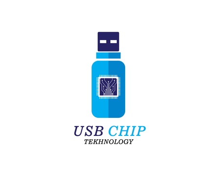 usb  chip concept vector illustration template