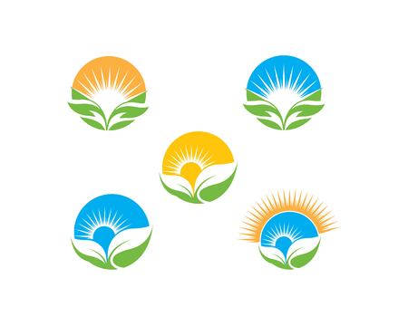 Logos of green leaf ecology nature element vector iconのイラスト素材