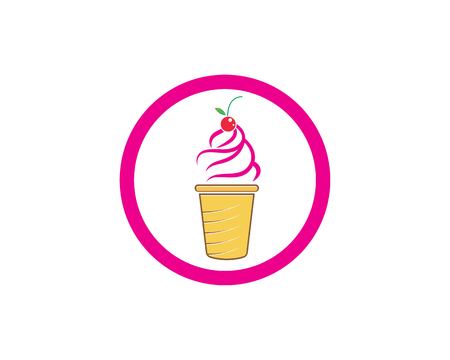ice cream logo vecctor template illustrationのイラスト素材