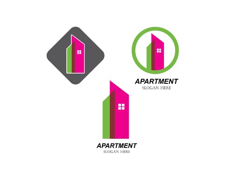 real estate modern city building vector template designのイラスト素材