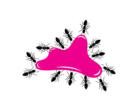 ant logo icon vector illustration design templateのイラスト素材