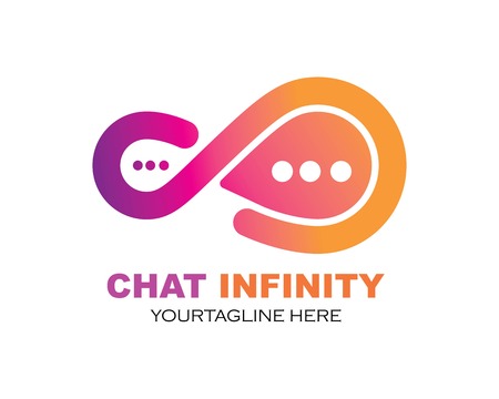 Infinity chat Design,Infinity logo Vector icon templateのイラスト素材