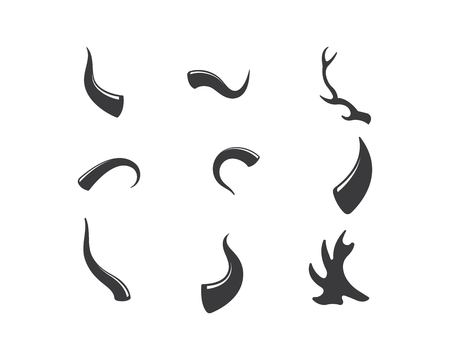 devil horn,animal horn logo icon vector templateのイラスト素材
