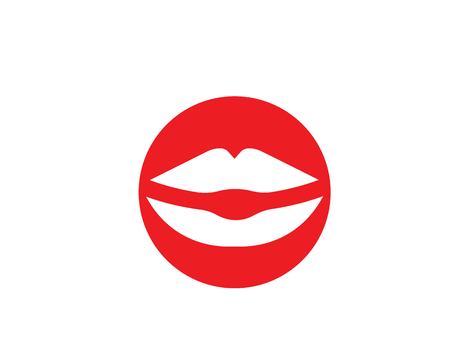 lips icon vector template design  illustrationのイラスト素材