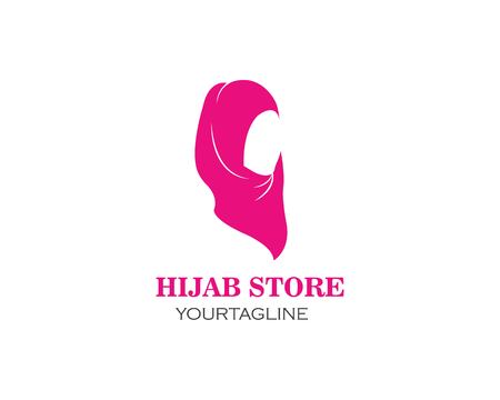 hijab logo vector,culture of woman muslim fashion designのイラスト素材